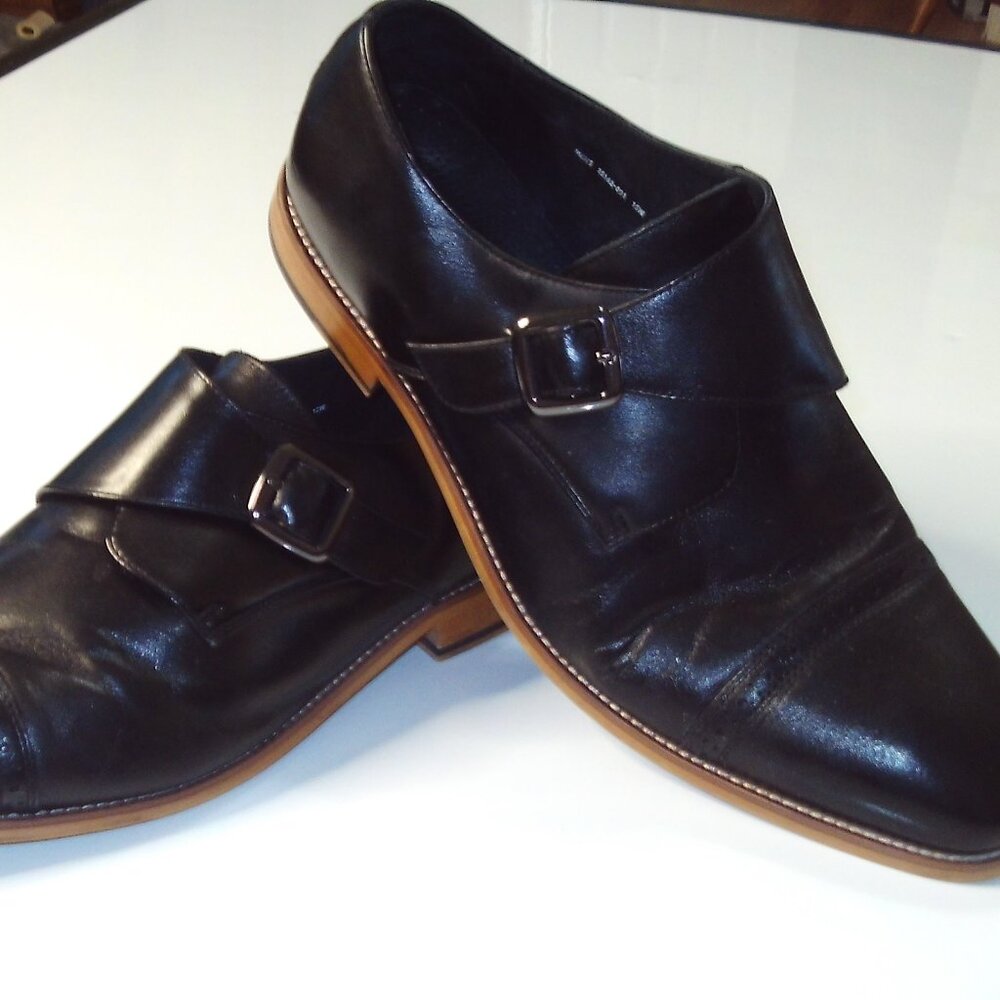Stacy Adams Black Desmond Cap Monk Toe Big and Tall Size 15 Wide Dress Shoe
